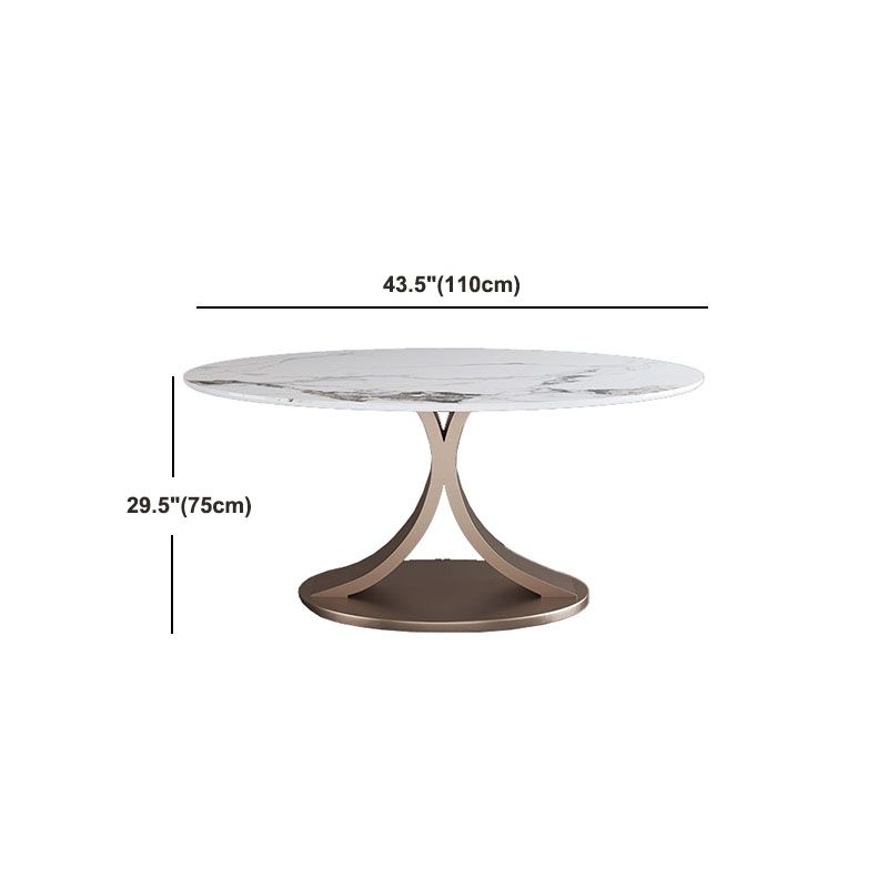 Glam Sintered Stone Dining Table Round Dinner Room Table for Dining Room Clearhalo 'Dining Tables & Seating' 'Dining Tables' 'dining_table' 'furn' 'furn_dining_table' 'Furniture' 'furniture_dining_table' 'Kitchen & Dining Furniture' 'kitchen' 'kitchen_dining_table' 1200x1200_88bf2eff-03cc-4b44-aa64-95343cd0c769