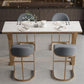 Rectangle Metal Base Bar Table Glam Sintered Stone Top Bistro Bar Table Clearhalo 'Bar Furniture' 'Bar Tables' 'bar_tables' 'furn' 'furn_bar_tables' 'Furniture' 'Kitchen & Dining Furniture' 1200x1200_88bf7977-ebf4-4bb4-ad65-3627acd79a43