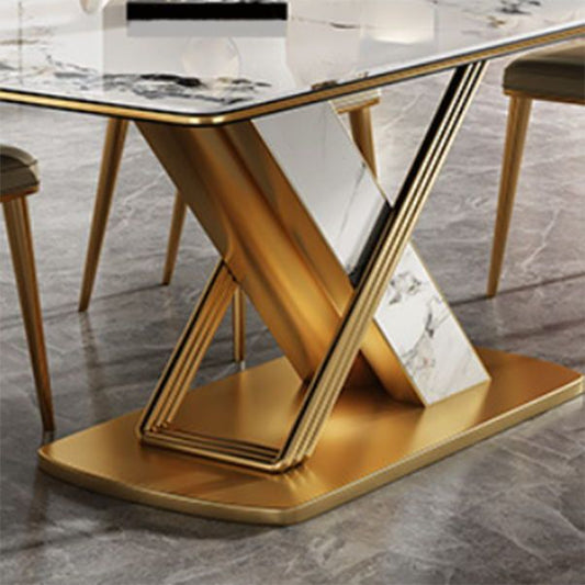 Luxurious Rectangle Dining Set 1/4/6/7 Pieces Sintered Stone Top Dinette Table Set Clearhalo 'Dining Room Sets' 'Dining Tables & Seating' 'dining_room_set' 'furn' 'furn_dining_room_set' 'Furniture' 'Kitchen & Dining Furniture' 1200x1200_88bf9e33-2e44-4578-80b3-5b06401045a5