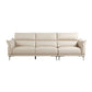 Modern Genuine Leather Sewn Pillow Back Flared Arm Sofa For Living Room