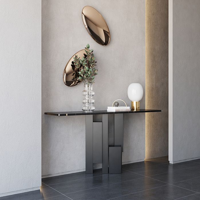 Table de la console moderne en pierre 1 étagère 13,78 "table d'accent de large pour hall