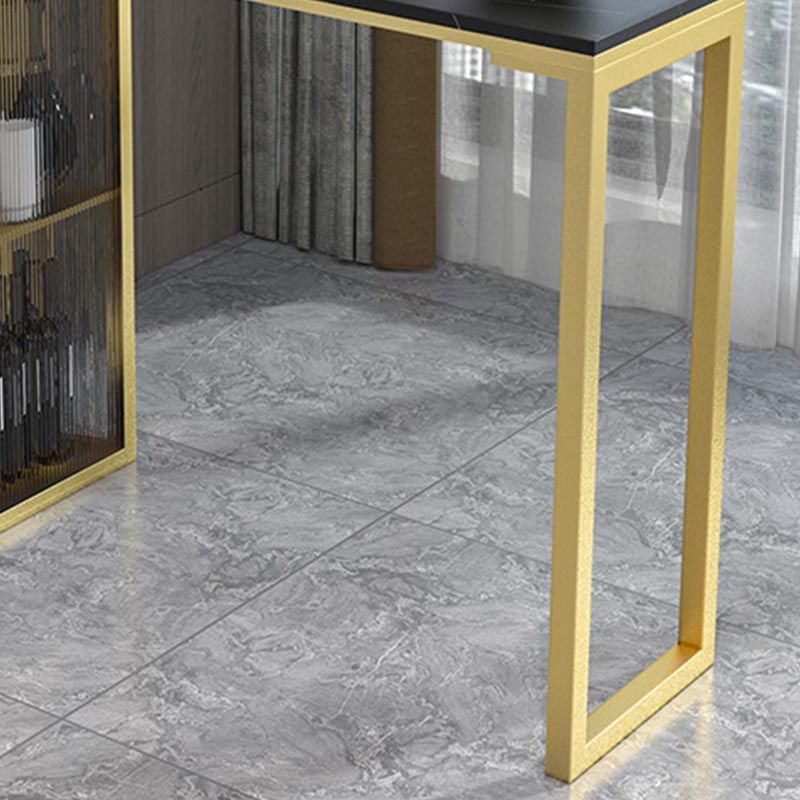 Glam Pub Table with Wine Storage Rectangle Stone Top Bar Table with Metal Frame Clearhalo 'Bar Furniture' 'Bar Tables' 'bar_tables' 'furn' 'furn_bar_tables' 'Furniture' 'Kitchen & Dining Furniture' 1200x1200_88c3439b-fc99-4b37-8002-47b554367b7c