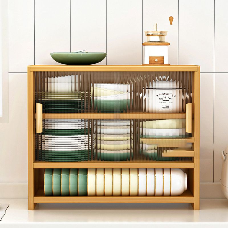 Sichtbares Glastür Sideboard Bambus Seitenbrett für die Küche Verwendung