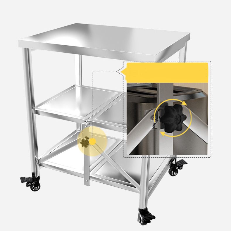 Tavolo da preparazione in metallo moderno tavolo da cucina per la casa con ripiani