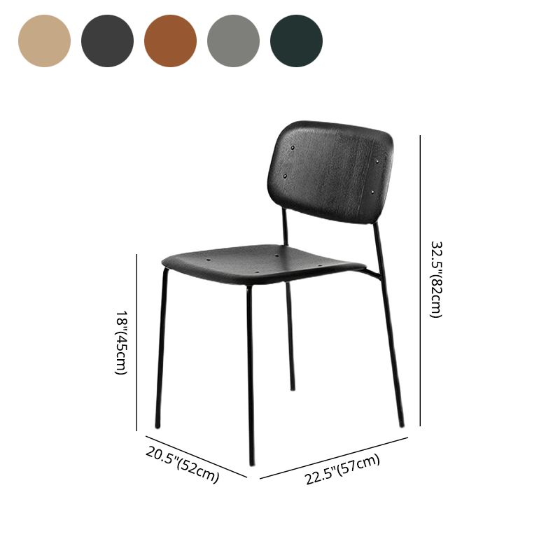 Industrial Indoor Side Chair Wood Open Back with Metal Legs Dining Room Chair Clearhalo ' kitchen&dining_furn' 'Dining Chairs' 'Dining Tables & Seating' 'dining_chair' 'furn' 'furn_dining_chair' 'Furniture' 'furniture_dining_chair' 'Kitchen & Dining Furniture' 'kitchen' 1200x1200_88c485e4-ee55-482e-9204-659a1b189240