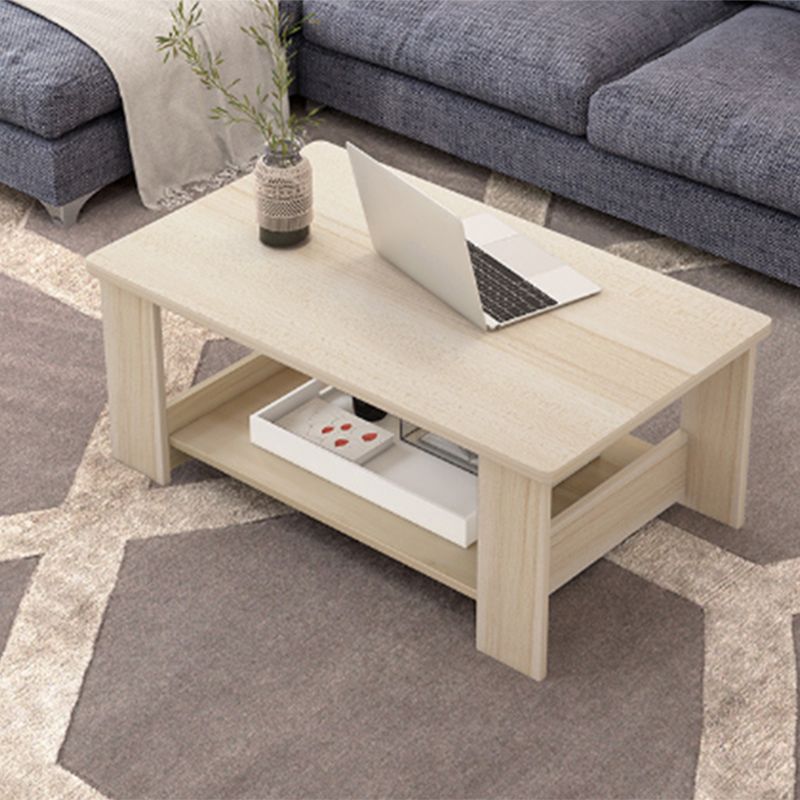 Modern Style Rectangular Artificial Material 4 Legs Base Design Coffee Table