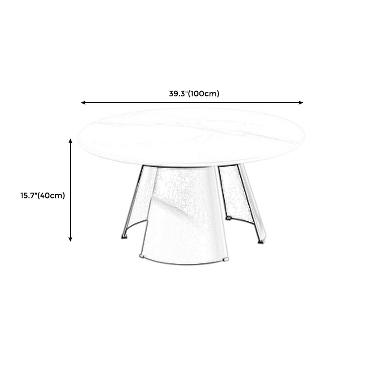 Tavolino rotondo in ardesia bianca 3 gambe base in tavolo da cocktail nero