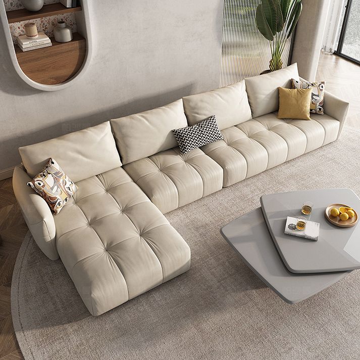 32 "h du milieu du siècle du milieu du siècle canapé canapé en cuir en cuir résistant à la teinture sectionnelle