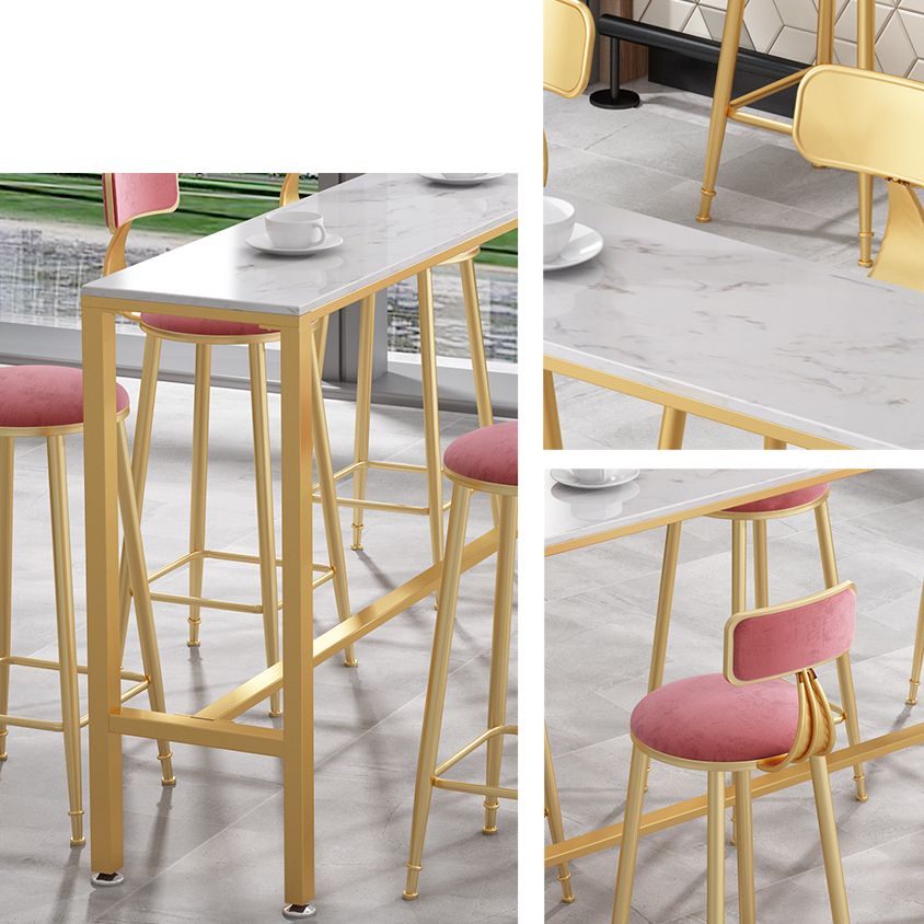 Nordic Glam Style Bar Table 42-inch Height Metal Base Bistro Table for Living Room Clearhalo 'Bar Furniture' 'Bar Tables' 'bar_tables' 'furn' 'furn_bar_tables' 'Furniture' 'furniture_bar_tables' 'Kitchen & Dining Furniture' 1200x1200_88c8da61-07b8-4c39-8780-031c44ae3339