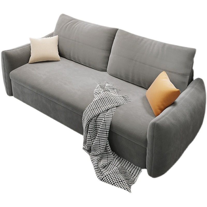 Fabric Square Arm Sofa Bed Standard Loose Back Settee Furniture in Grey Clearhalo 'furn' 'furn_sofas' 'Furniture' 'furniture_sofas' 'kitchen' 'kitchen_sofas' 'Living Room Furniture' 'Sofa' 'sofas' 1200x1200_88c8f66f-278b-45f2-831e-e81eacfb8ce5