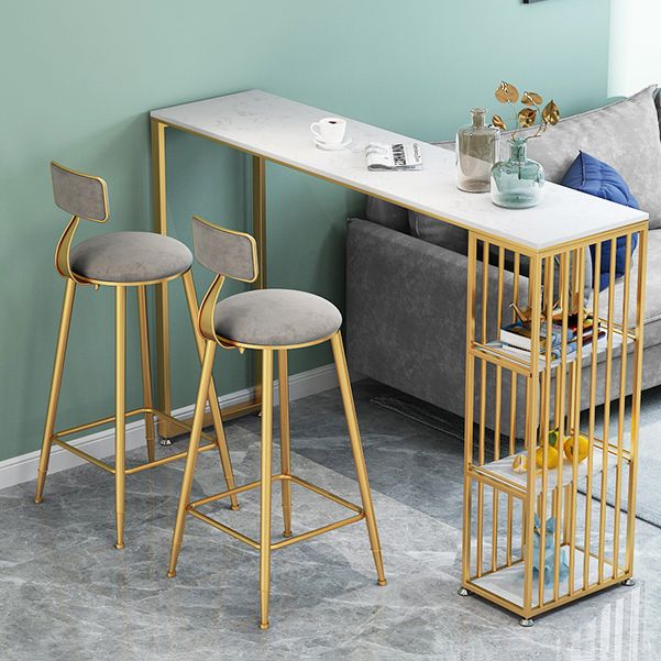 1/2/3 Pieces Glam Iron Bar Table Set Rectangle White Faux Marble Top Bistro Set with Shelf Clearhalo 'Bar Furniture' 'furn' 'furn_home_bar_bar_sets' 'Furniture' 'Home Bars & Bar Sets' 'home_bar_bar_sets' 'Kitchen & Dining Furniture' 1200x1200_88c96b3f-93bf-4264-9a8e-2c266854ac86