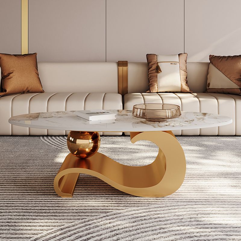 Stainless Steel Abstract Base Cocktail Table Oval Slate Top Coffee Table Clearhalo 'Coffee & Accent Tables' 'Coffee Tables' 'coffee_tables' 'furn' 'furn_coffee_tables' 'Furniture' 'Living Room Furniture' 1200x1200_88c98682-68c9-49ed-a4da-7a7a068ca6d2