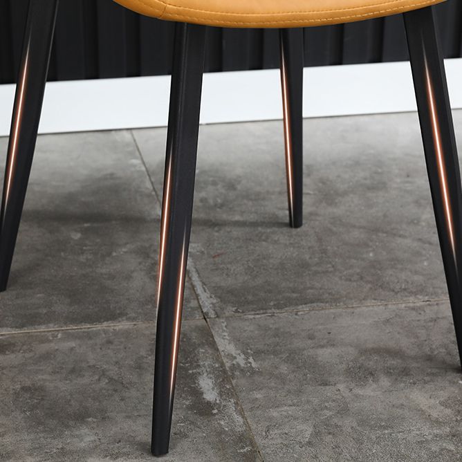 Home Contemporary Arm Chair Solid Back Metal Upholstered Dining Room Chair (Set of 4) Clearhalo ' kitchen&dining_furn' 'Dining Chairs' 'Dining Tables & Seating' 'dining_chair' 'furn' 'furn_dining_chair' 'Furniture' 'furniture_dining_chair' 'Kitchen & Dining Furniture' 'kitchen' 1200x1200_88c9d1d7-bed3-4e9f-89ea-ba445b9a95f6