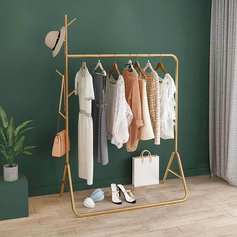 Modern Hall Stand Metal Hanging Rail Stanking y 5 ganchos Kit de entrada