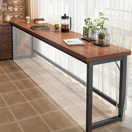 Industrial Style Bistro Bar Table Wooden Rectangle Metal Base Bar Table Clearhalo 'Bar Furniture' 'Bar Tables' 'bar_tables' 'furn' 'furn_bar_tables' 'Furniture' 'Kitchen & Dining Furniture' 1200x1200_88caa2d1-3a7a-4bc0-bccb-3aa21c6d2466