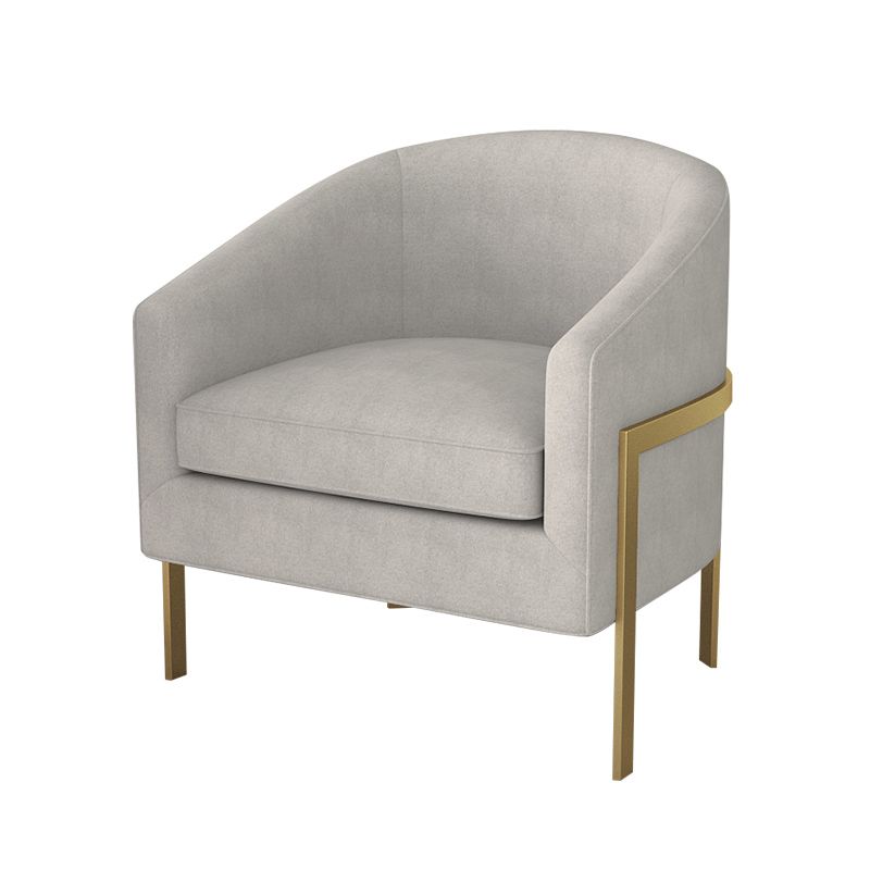 Linen Barrel Chair 23.62" Wide Arms Included Chair with Basic Four Leg