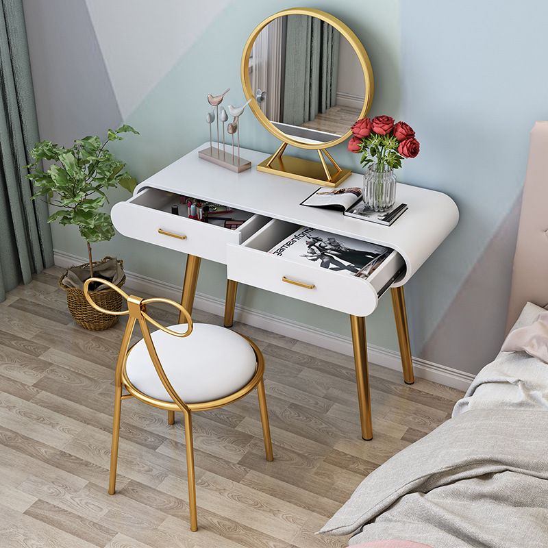 Weißgold -Make -up -Theke mit Schubladen Glama -Waschtisch, 15,74 "breit