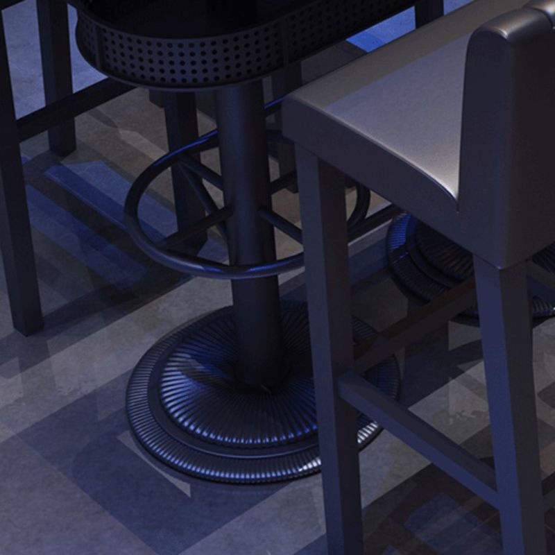 Industrial Black Bar Table Living Room Bistro Bar Desk with Storage Clearhalo 'Bar Furniture' 'Bar Tables' 'bar_tables' 'furn' 'furn_bar_tables' 'Furniture' 'Kitchen & Dining Furniture' 1200x1200_88cc071f-b6d9-4fb8-8080-44d76cb56e82