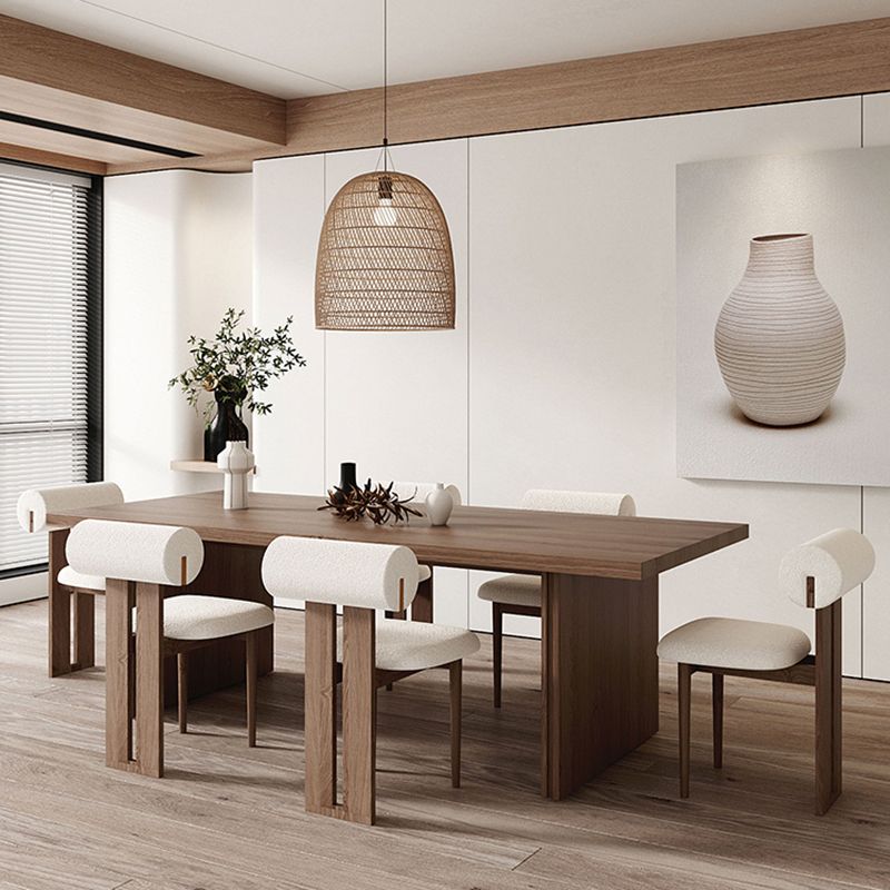Modern Pine Solid Wood Dinner Table Rectangle Double Pedestal Dining Table Clearhalo 'Dining Tables & Seating' 'Dining Tables' 'dining_table' 'furn' 'furn_dining_table' 'Furniture' 'Kitchen & Dining Furniture' 1200x1200_88cc14a9-ca9d-45bf-aab6-32b0615bb3ca