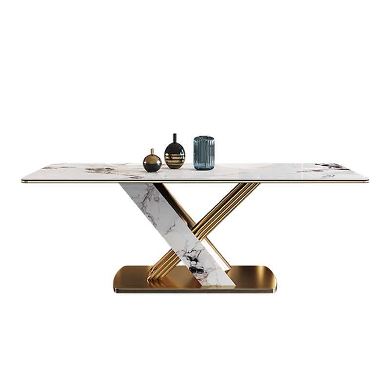 Traditional Luxury Dining Table Stainless Steel Dining Site Table for Indoor Clearhalo ' dining_table' 'Dining Tables & Seating' 'Dining Tables' 'furn' 'furn_dining_table' 'Furniture' 'furniture_dining_table' 'Kitchen & Dining Furniture' 'kitchen&dining_furn' 'kitchen' 'kitchen_dining_table' 1200x1200_88cd219d-d4b2-45d9-b8e1-e385a17913e6