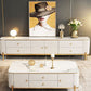 Glam White Stone Top TV Stand 4-Drawer TV Console with Stainless Steel Frame Clearhalo 'furn' 'furn_tv_stands_entertainment_centers' 'Furniture' 'Living Room Furniture' 'TV Stands & Entertainment Centers' 'TV Stands & Media Storage Furniture' 'tv_stands_entertainment_centers' 1200x1200_88cd83bd-449c-4576-9a11-51d4c5d3d595