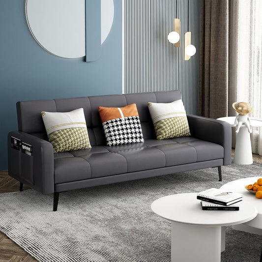 Transitional Modern Biscuit Back Stain Resistant Fabric Sofa 29.53"High Square Arm Sofa Clearhalo 'furn' 'furn_sofas' 'Furniture' 'furniture_sofas' 'Living Room Furniture' 'Sofa' 'sofas' 1200x1200_88cd919d-5838-44fe-bced-1066bae1deb3