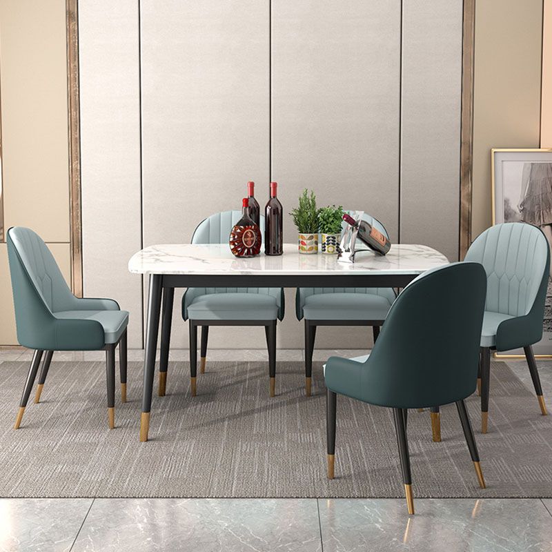 Scandinavian Style Arm Solid Back Dining Side Chair PU Leather Dining Chairs Clearhalo 'Dining Chairs' 'Dining Tables & Seating' 'dining_chair' 'furn' 'furn_dining_chair' 'Furniture' 'furniture_dining_chair' 'Kitchen & Dining Furniture' 1200x1200_88cdaa62-1899-469b-8772-2b3d772f768e