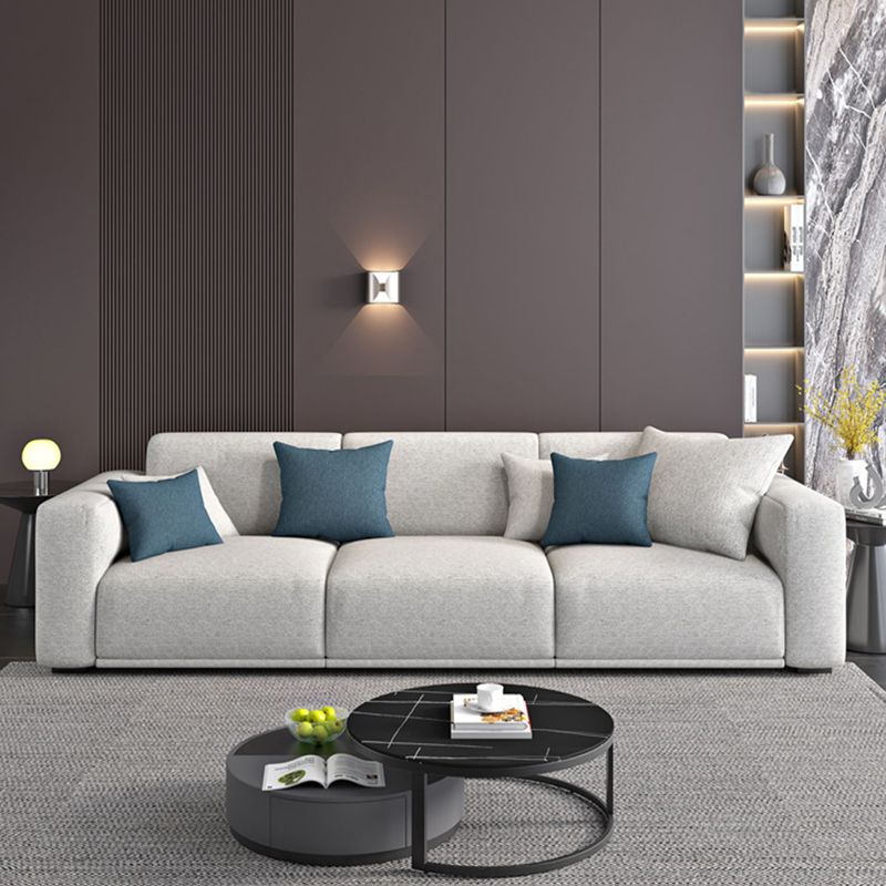 アパート用の現代的なルーズバックシート枕トップアームベージュソファ