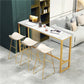 Glam Style Faux Leather Barstool Saddle Seat Bar Stool for Living Room