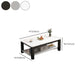 Table de cocktail rectangulaire à 4 pieds, table basse simple contemporaine avec étagère
