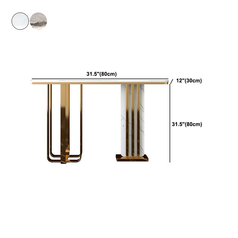 11 "w tavolo accento glam in pietra tavolo accento console rettangolo bianco