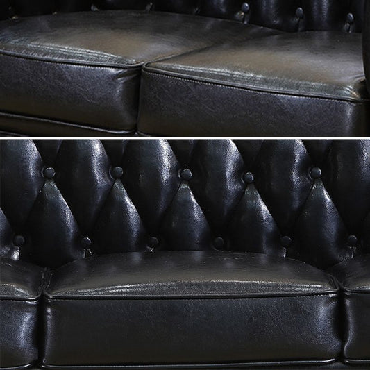 伝統的なリビングルームブラックタフトロールアーム標準座席