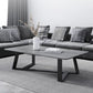 Cross Table Base Design Rectangular Slate Table Glam Style Coffee Table