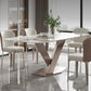 Modern Sintered Stone and Metal Dining Set Rectangle 1/2/5/7 Pieces Dining Table Set
