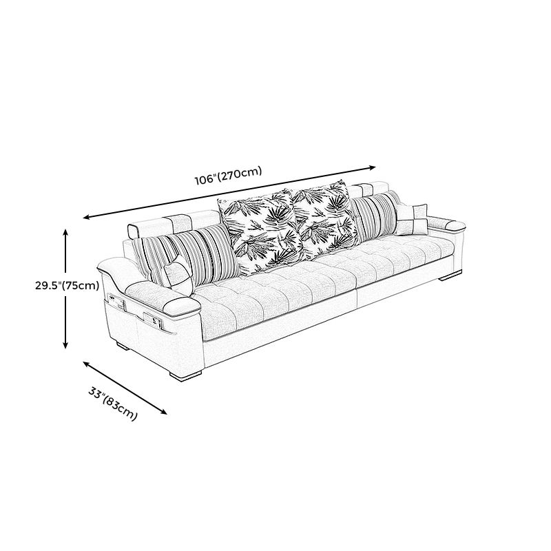 Dark Gray Pillow Top Arm Sectional Upholstered Cushions Back Sofa and Chaise Clearhalo 'furn' 'furn_sectionals' 'Furniture' 'furniture_sectionals' 'kitchen' 'kitchen_sectionals' 'Living Room Furniture' 'Sectionals' 1200x1200_88d3c70d-f423-4c45-b8bc-08fbaac0f8b0