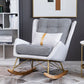 Rocker moderne coussins toufutés Patchwork Tissure Rocking Chaise avec oreiller