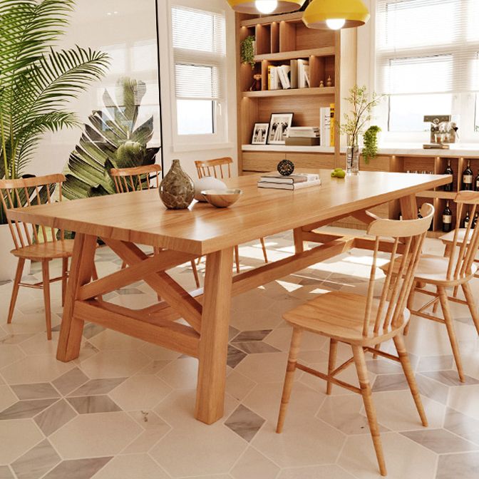 Rectangle Pine Solid Wood Table Modern Dining Table with Trestle Base for Restaurant Clearhalo ' dining_table' 'Dining Tables & Seating' 'Dining Tables' 'furn' 'furn_dining_table' 'Furniture' 'furniture_dining_table' 'Kitchen & Dining Furniture' 'kitchen&dining_furn' 'kitchen' 'kitchen_dining_table' 1200x1200_88d5f844-4738-42c0-8bfd-ba48db10d9b8