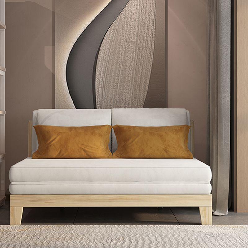 39" Wide Scandinavian Sleeper Sofa Futon White Wood Sleeper Sofa
