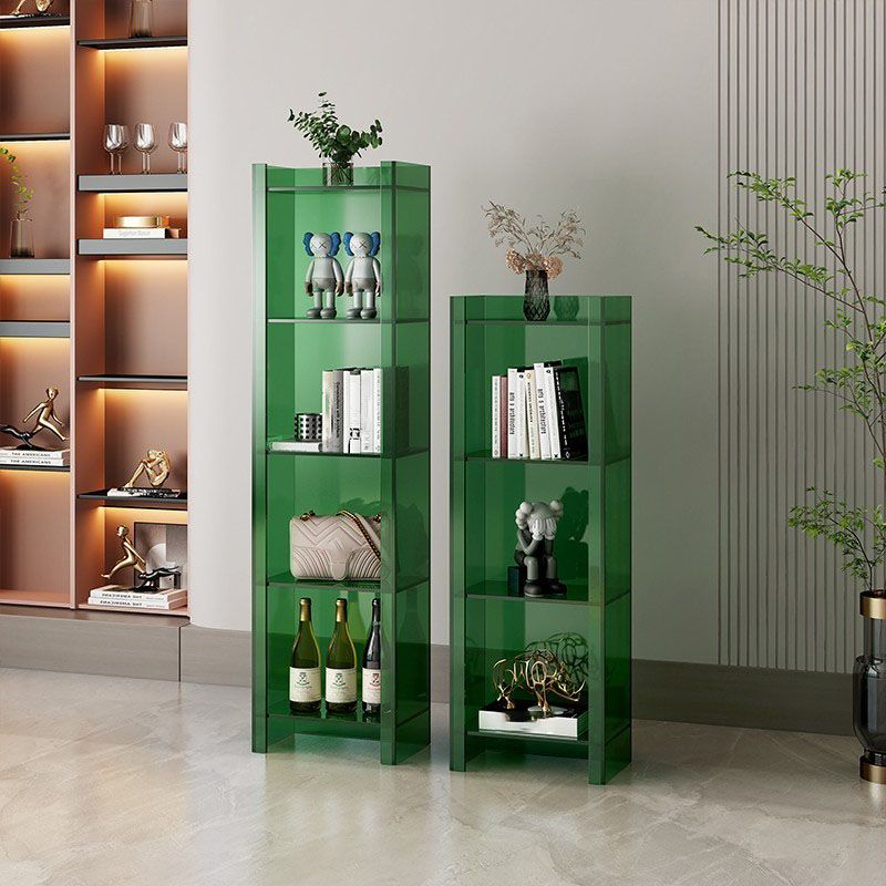 4/5-Shelf Glam Closed Back Standard Bookshelf Acrylic Vertical Bookshelf Clearhalo 'Bookcases' 'furn' 'furn_bookcases' 'Furniture' 'furniture_bookcases' 'kitchen' 'kitchen_bookcases' 'Living Room Furniture' 'Office Furniture' 1200x1200_88d631cf-d6f4-4274-abc4-e577c8df8106