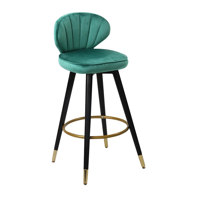Modern Armless Backrest Counter Stool Iron Study Bar Stool with Cushion and Pedal Clearhalo 'Bar Furniture' 'Bar Stools' 'bar_stools' 'furn' 'furn_bar_stools' 'Furniture' 'furniture_bar_stools' 'Kitchen & Dining Furniture' 1200x1200_88d6c2df-2699-4c33-af36-471d9d1479d7
