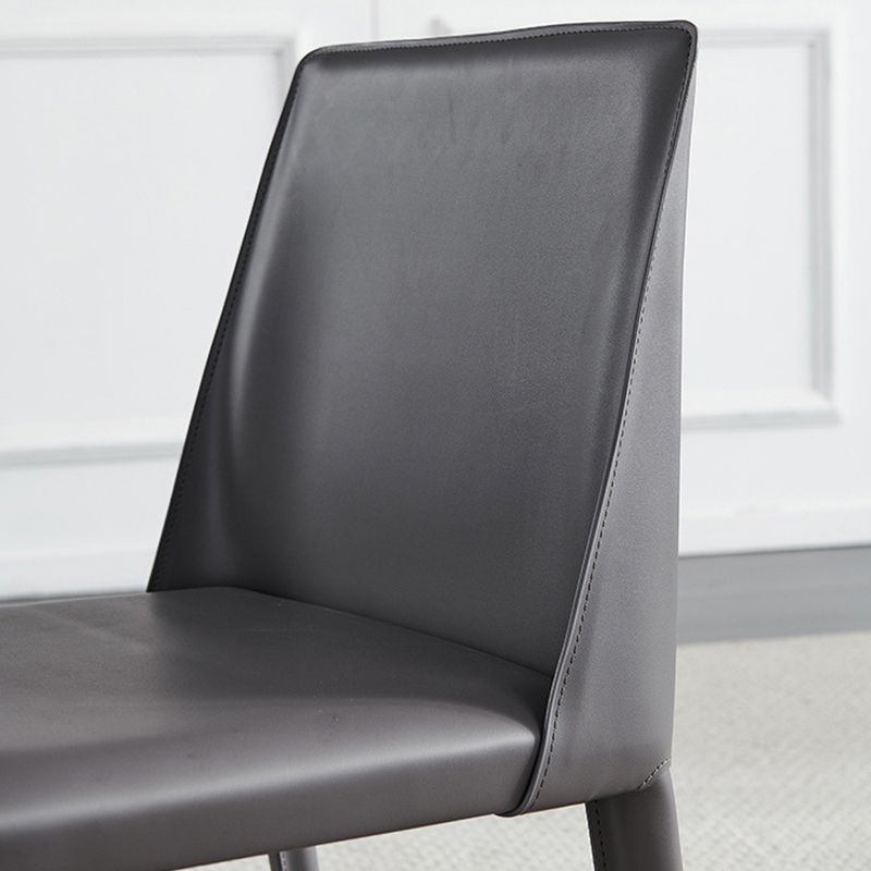 Scandinavian Style Metal Dining Side Chairs Dining Room Solid Back Side Chair Clearhalo ' kitchen&dining_furn' 'Dining Chairs' 'Dining Tables & Seating' 'dining_chair' 'Furniture' 'furniture_dining_chair' 'Kitchen & Dining Furniture' 'kitchen' 1200x1200_88d7cf88-a81e-4b25-a5bc-c042e253fad3