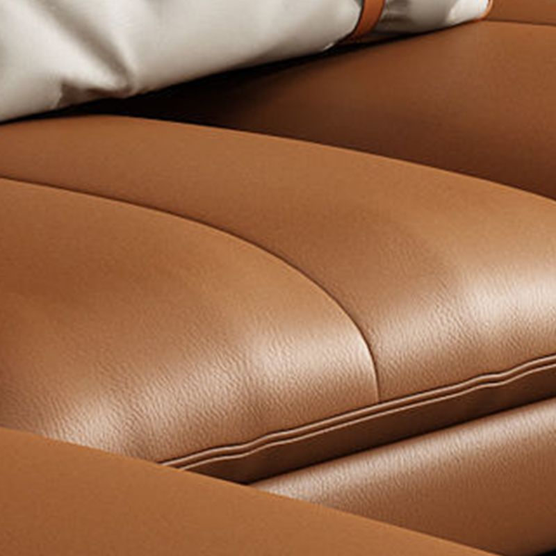 Contemporary Cushions Flared Arm Faux Leather Stationary Seating