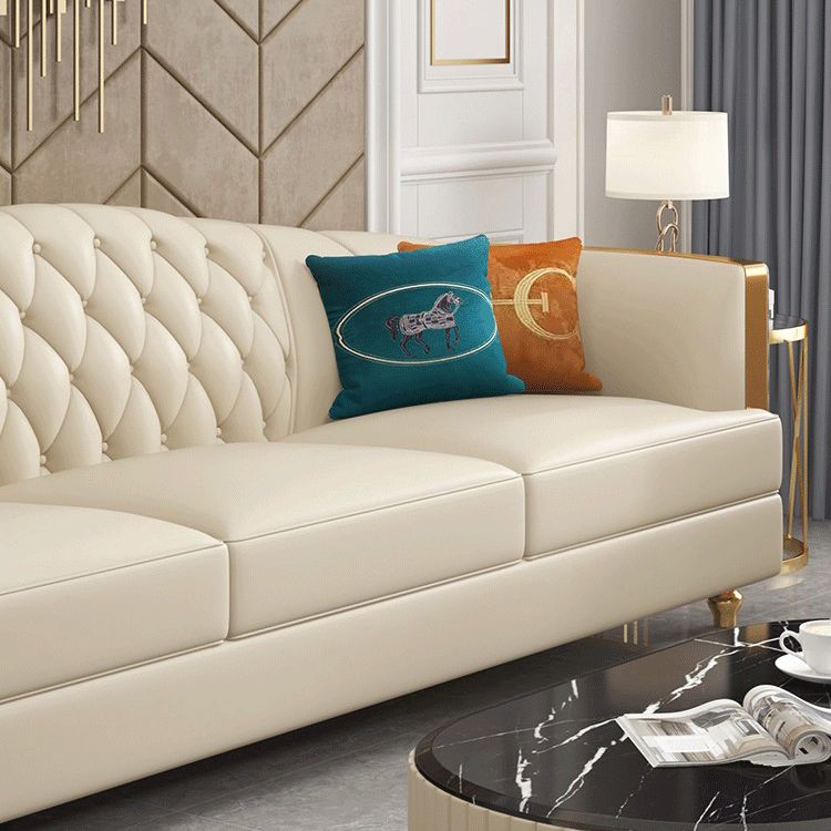 Glam Solid Wood Genuine Leather Tufted Split-Back Sofa for Living Room Clearhalo 'furn' 'furn_sofas' 'Furniture' 'Living Room Furniture' 'Sofa' 'sofas' 1200x1200_88db1fd1-8faa-420f-a77a-850ddce35cd1