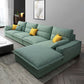 71" W Sectional Sofa L-Shape Stationary Linen Sectional Sofa