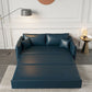 Modern Pillow Back Sleeper Sofa Blue Futon Sleeper Sofa Bed with Storage