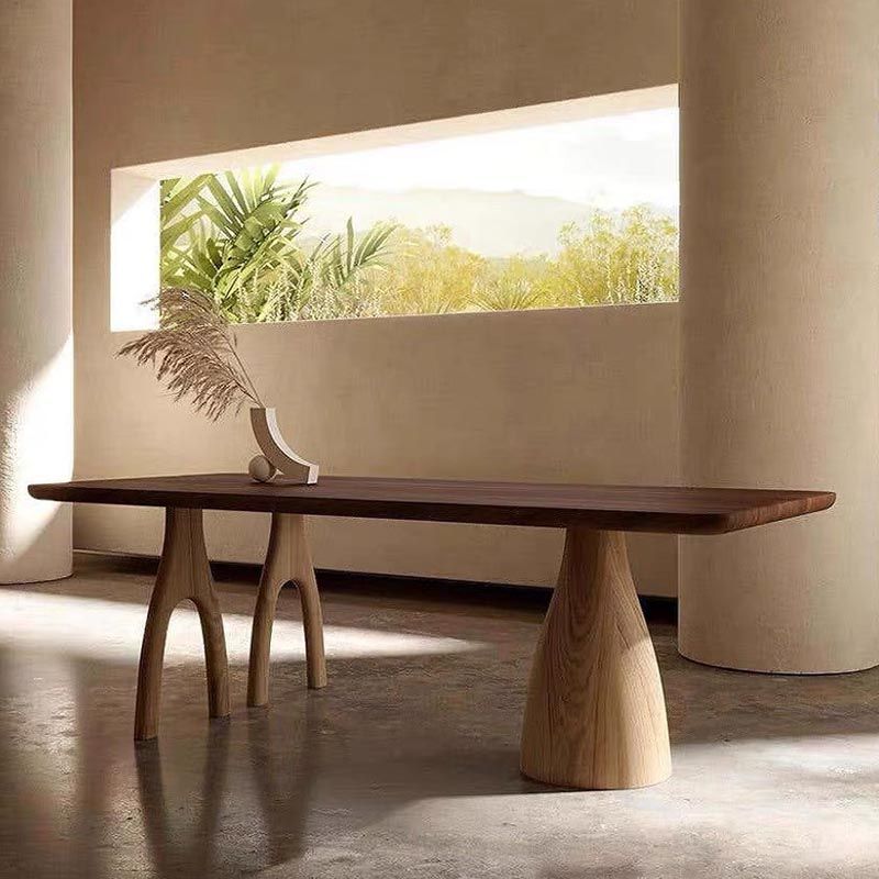 Rectangular Solid Wood Dining Table Modern Brown Furniture with Tripod Base for Home Use Clearhalo 'Dining Tables & Seating' 'Dining Tables' 'dining_table' 'furn' 'furn_dining_table' 'Furniture' 'Kitchen & Dining Furniture' 1200x1200_88dea846-d0fc-45c4-94f6-deee0f44f523