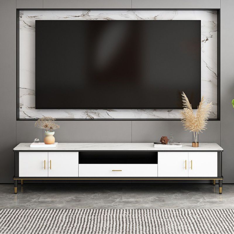 Contemporary TV Media Console Stone TV Stand Console with Drawer Clearhalo 'furn' 'furn_tv_stands_entertainment_centers' 'Furniture' 'Living Room Furniture' 'TV Stands & Entertainment Centers' 'TV Stands & Media Storage Furniture' 'tv_stands_entertainment_centers' 1200x1200_88dec667-7c93-4791-85c1-88df812de3e0