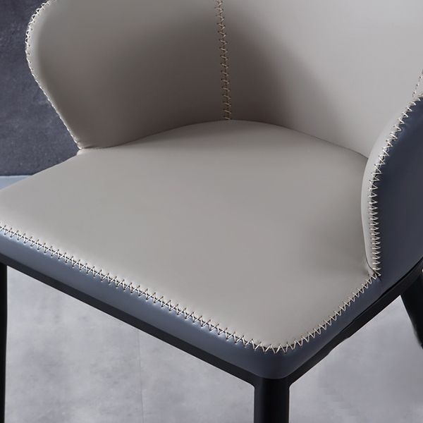 Contemporary Kitchen Dining Chairs Faux Leather Side Chairs in Grey