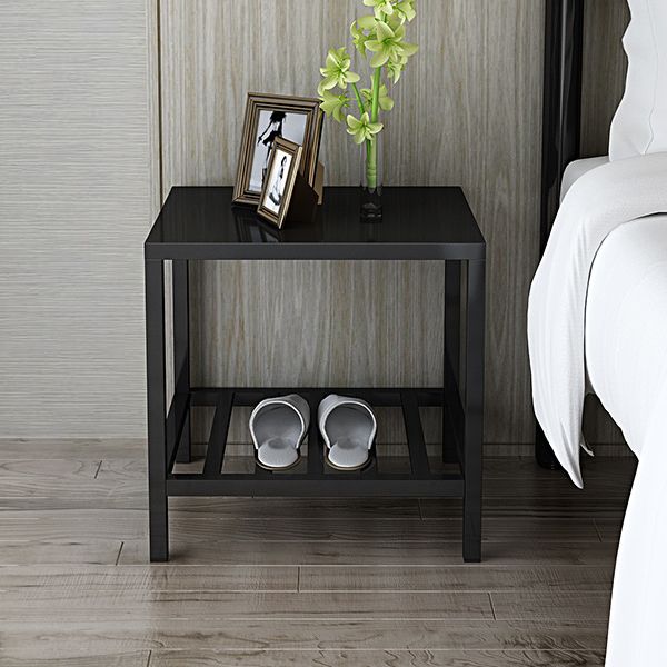 Black 20'' Tall Accent Table Nightstand Modern Metal 1-Shelf Bedside Cabinet Clearhalo 'Bedroom Furniture' 'furn' 'furn_night_stand' 'Furniture' 'night_stand' 'Nightstands' 1200x1200_88dfb4ed-d3bc-407f-acbc-0db78e90088d