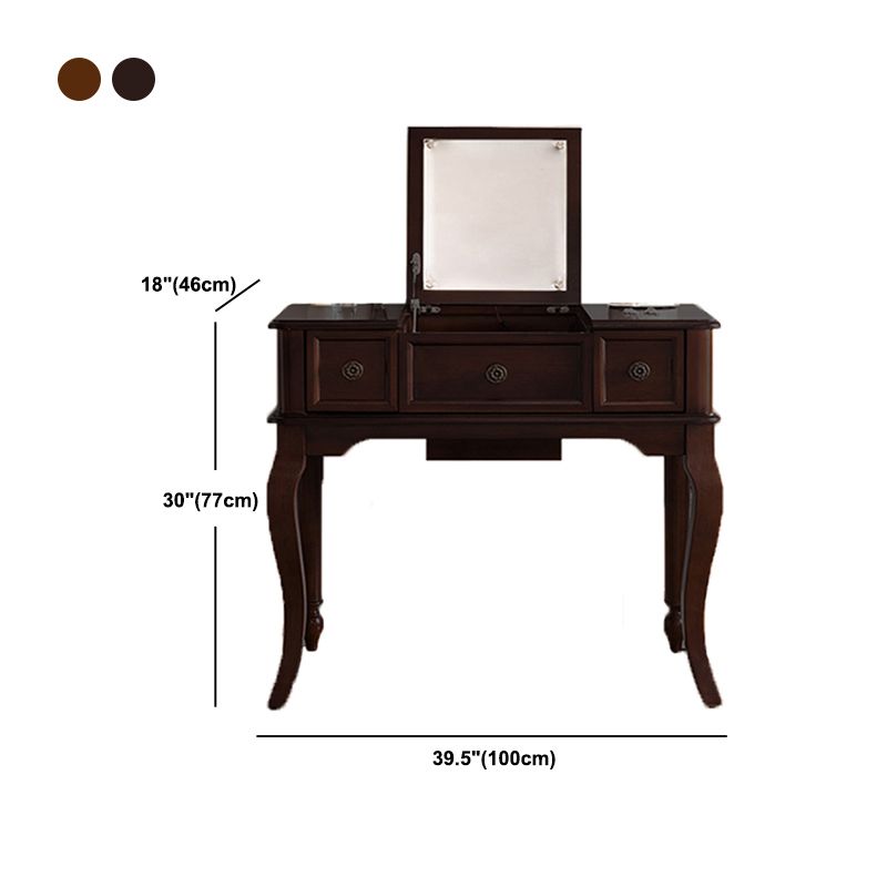 Traditional Flip-Top Vanity Dressing Table Wooden Makeup Vanity Set Clearhalo 'Bedroom Furniture' 'furn' 'furn_makeup_vanities' 'Furniture' 'Makeup Vanities' 'makeup_vanities' 1200x1200_88e11414-08e9-40c7-887b-2992e2a1aa1e